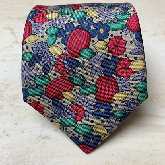 HERMES Vintage authentic silk tie - Picture 4 of 8
